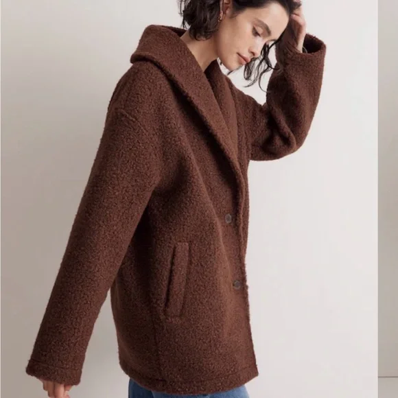 Madewell Pebbled Faux Shearling Shawl Collar Coat – Size M | Cozy Cottage - Picture 13 of 15